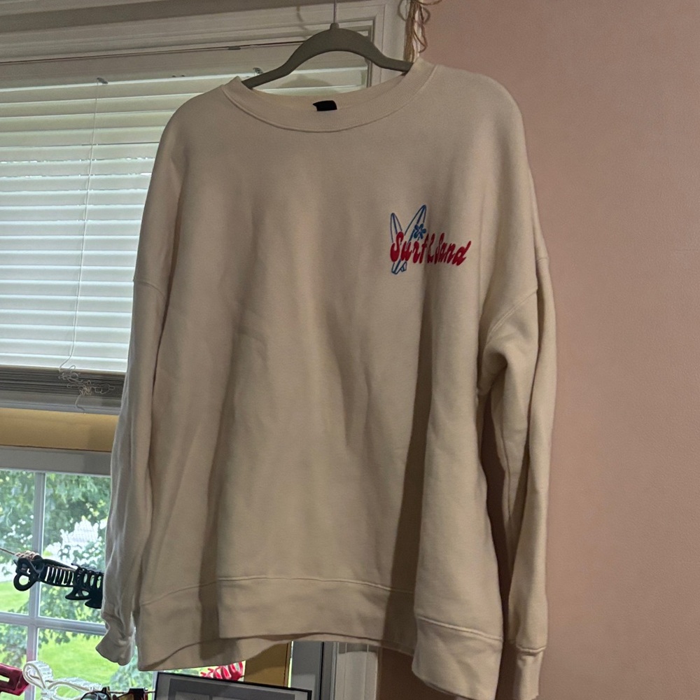 wild fable Cream Crewneck with Red and Blue Script